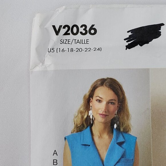 Vogue Patterns V2036 Vest & Pants Sewing Pattern Size16-24  Womens Uncut - Picture 3 of 4